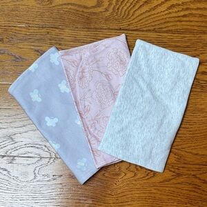 Set of Three Swaddle in Gray, Pink, and Light Purple newborn